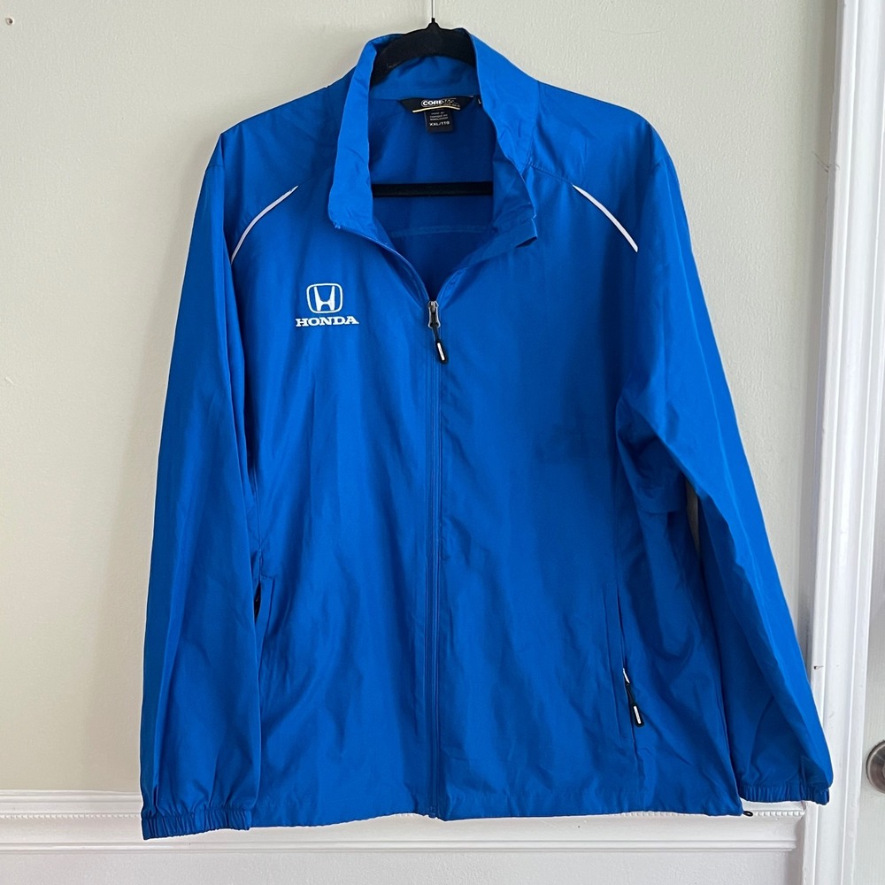 Honda Jacket XXL ‎ Core365 Windbreaker Royal Blue Logo Drawstring